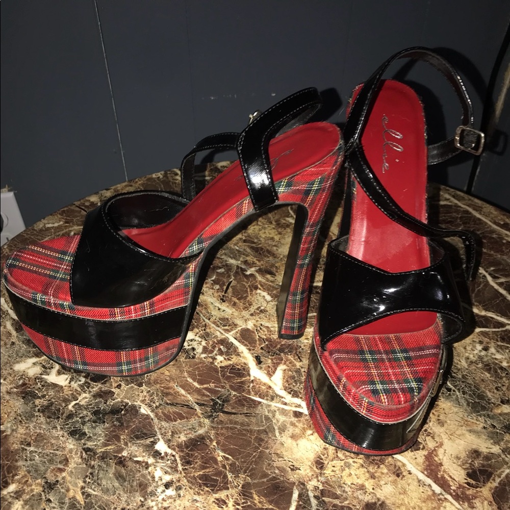 Plaid high heels
